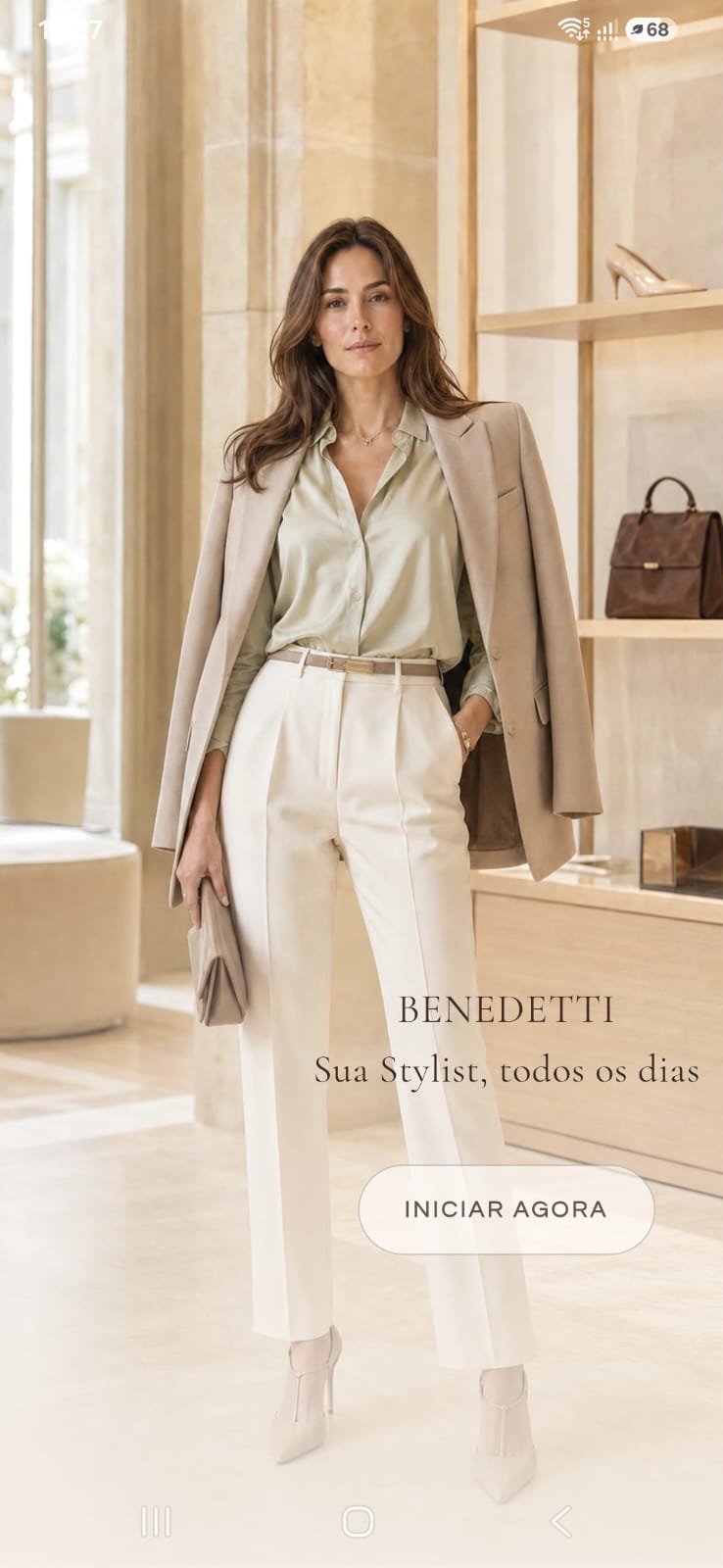 Tela inicial do aplicativo Benedetti Stylist